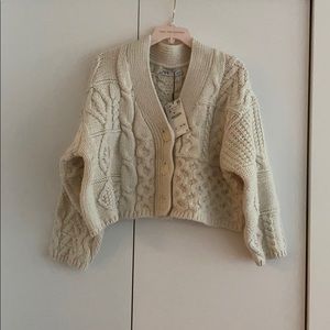 Zara cable knit cropped cardigan